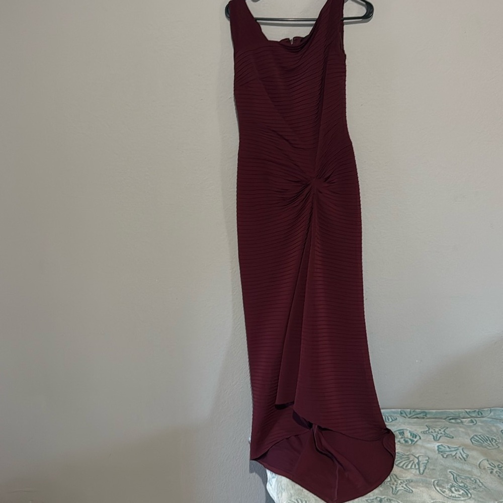 Tadashi Shoji size small S stretchy ruched evening formal dress - Picture 2 of 15